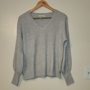 Workshop Republic Clothing Light Gray V-Neck Sweater